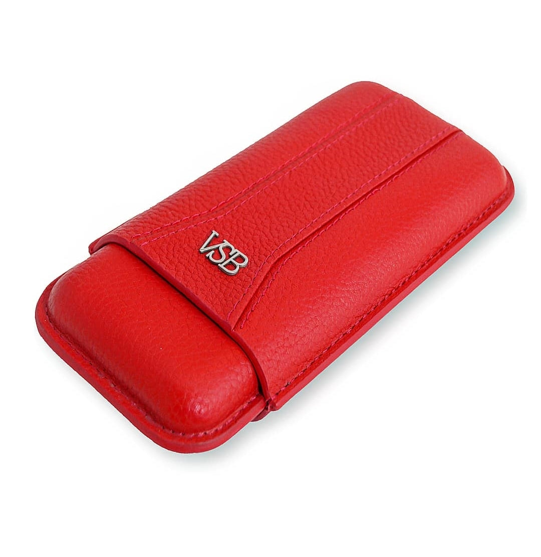 V.H. Luxury Leather Superking / Kingsize Cigarette Case Red (612 502)